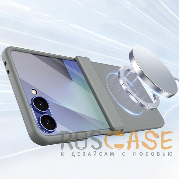 Фотография Серый Чехол 3D с Magsafe и внешним стеклом для Samsung Galaxy Z Flip 7