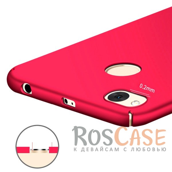 Изображение Красный Тонкий матовый пластиковый чехол с защитой всех граней для Xiaomi Redmi 4X