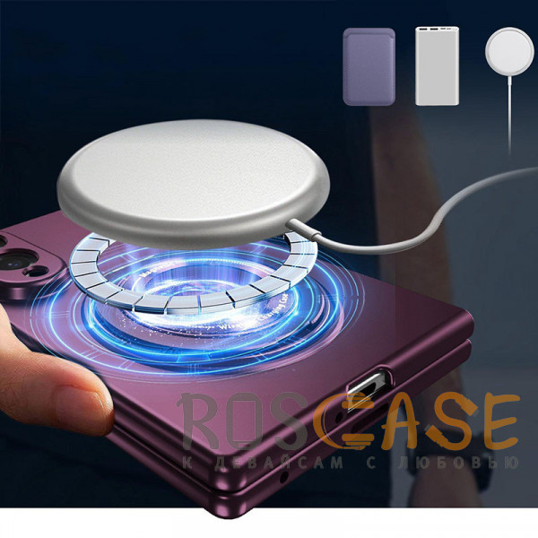 Фотография Бордовый Matte Shield Ring | Тонкий пластиковый чехол с кольцом Magsafe для Samsung Galaxy Z Fold 8