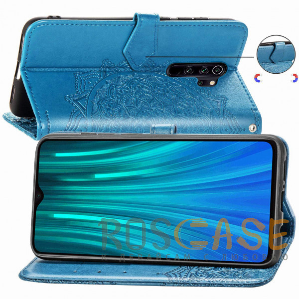Изображение Синий Кожаный чехол (книжка) Art Case с визитницей для Xiaomi Redmi Note 8 Pro