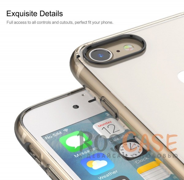 Фото Золотой / Transparent Gold Rock Pure | Пластиковый чехол для Apple iPhone 7 / 8 (4.7") с дополнительной защитой углов и кнопок