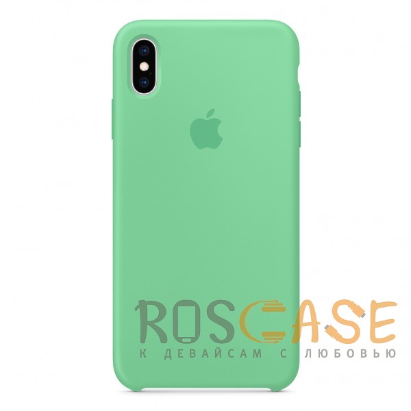 Фотография Светло-зеленый «Нежная мята» Чехол Silicone Case для iPhone XS Max