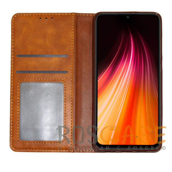 Изображение Коричневый Business Wallet | Кожаный чехол книжка с визитницей для Xiaomi Redmi Note 8T