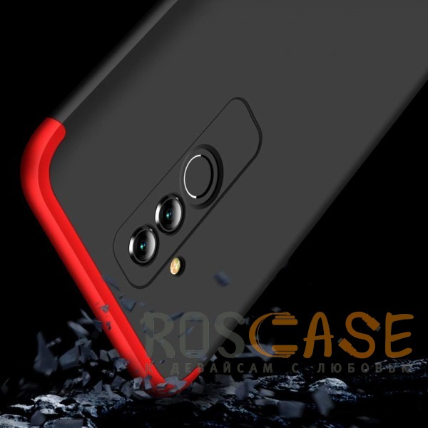Фотография Черный / Красный GKK LikGus 360° | Двухсторонний чехол для Huawei Mate 20 lite с защитными вставками
