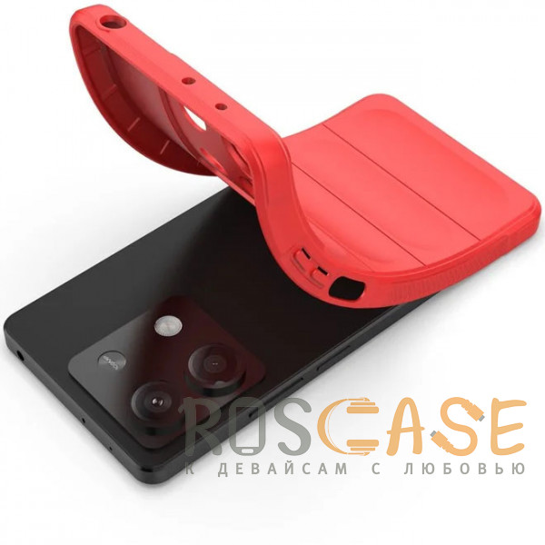 Фотография Красный Flex Silicone | Противоударный чехол для Xiaomi Redmi Note 13 5G с защитой камеры и микрофиброй