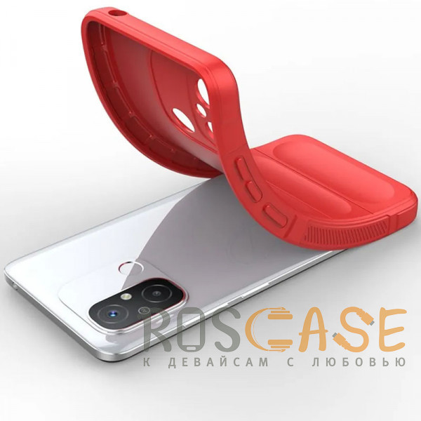 Фотография Красный Flex Silicone | Противоударный чехол для Xiaomi Redmi 12C / 11A / Poco C55 с защитой камеры и микрофиброй