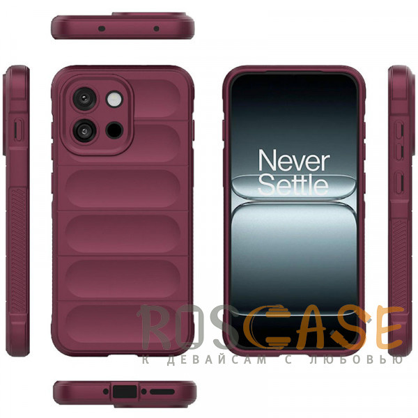 Фото Бордовый Flex Silicone | Противоударный чехол для OnePlus 13T / 13S с защитой камеры и микрофиброй