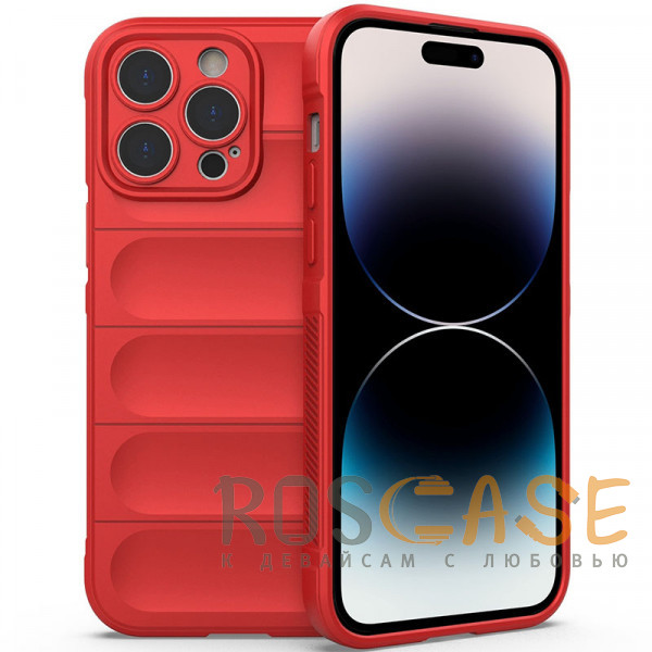 Фото Красный Flex Silicone | Противоударный чехол для iPhone 14 Pro с защитой камеры и микрофиброй