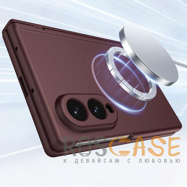 Фотография Бордовый Чехол 3D с Magsafe и внешним стеклом для Samsung Galaxy Z Fold 8