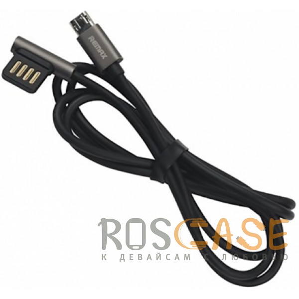 Изображение Черный Remax Emperor | Дата кабель USB to MicroUSB с угловым штекером USB (100 см)