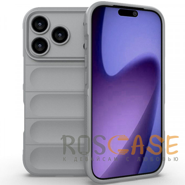 Фото Серый Flex Silicone | Противоударный чехол для iPhone 17 Pro с защитой камеры и микрофиброй
