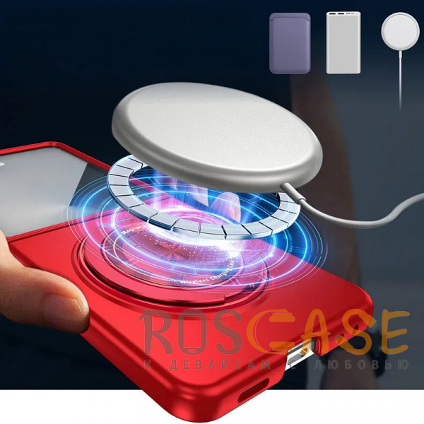 Фотография Красный Matte Shield Ring | Тонкий пластиковый чехол с кольцом Magsafe для Samsung Galaxy Z Flip 7