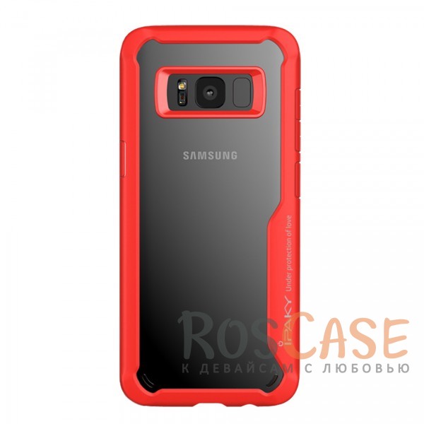 Фотография Красный iPaky Luckcool | Чехол для Samsung G955 Galaxy S8 Plus с цветными силиконовыми вставками