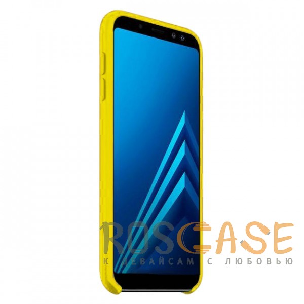 Изображение Желтый / Yellow Силиконовый чехол для Samsung Galaxy A6 Plus (2018) с покрытием Soft Touch