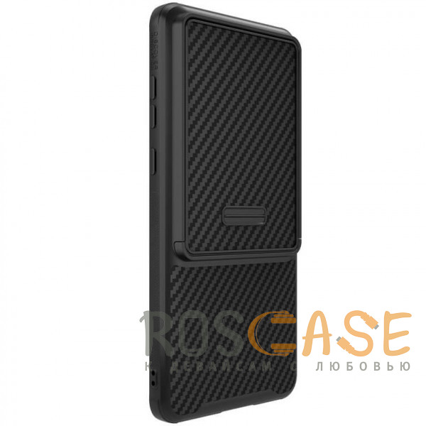 Фото Черный Nillkin Synthetic Fiber S | Чехол с карбоновой текстурой для Huawei Mate 50 Pro с защитой камеры
