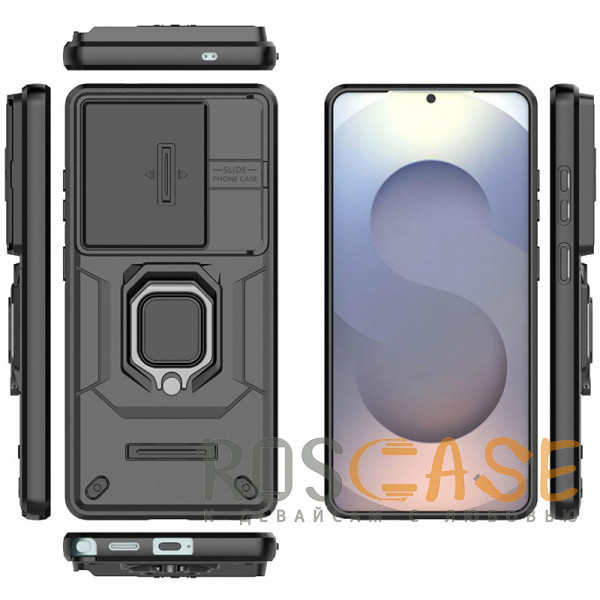 Изображение Черный Transformer Ring Holder | Противоударный чехол с кольцом и шторкой камеры для Samsung Galaxy S26 Ultra