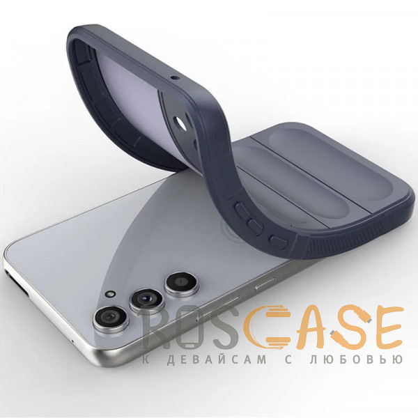 Фотография Темно-синий Flex Silicone | Противоударный чехол для Samsung Galaxy A54 с защитой камеры и микрофиброй