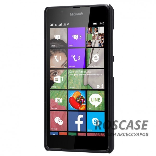 Фотография Черный Nillkin Super Frosted Shield | Матовый чехол для Microsoft Lumia 540 (+ пленка)