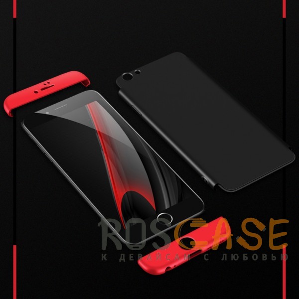 Изображение Черный / Красный GKK LikGus 360° | Двухсторонний чехол для iPhone 6/6s с защитными вставками