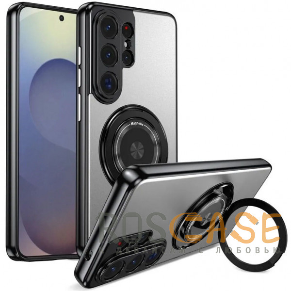 Фото Серый Чехол с кольцом Magsafe и алюминиевой вставкой для Samsung Galaxy S26 Ultra