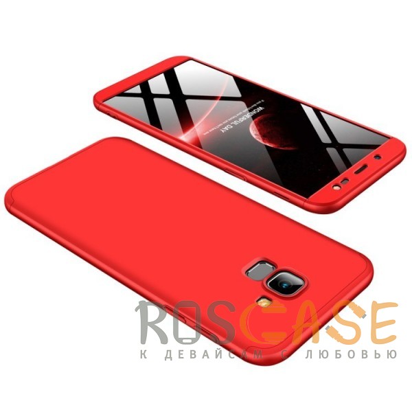 Фото Красный GKK LikGus 360° | Двухсторонний чехол для Samsung J600F Galaxy J6 (2018) с защитными вставками