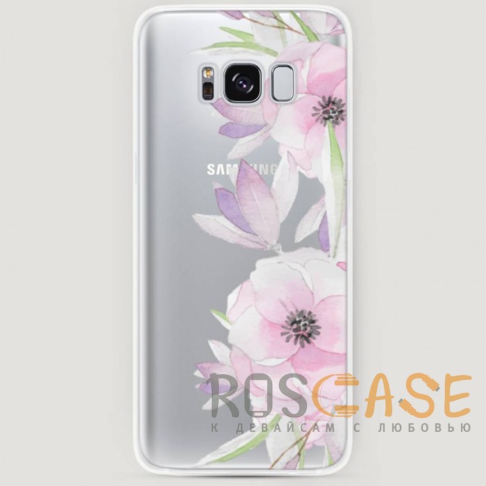 Фото RosCase | Силиконовый чехол Нежные анемоны на Samsung G955 Galaxy S8 Plus