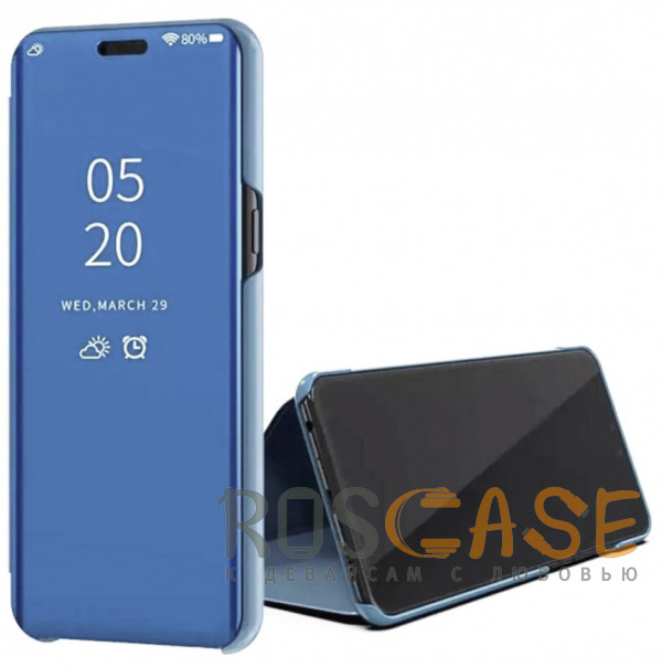 Изображение Синий Чехол-книжка RosCase с дизайном Clear View для Huawei Honor 9C / P40 Lite E / Y7P