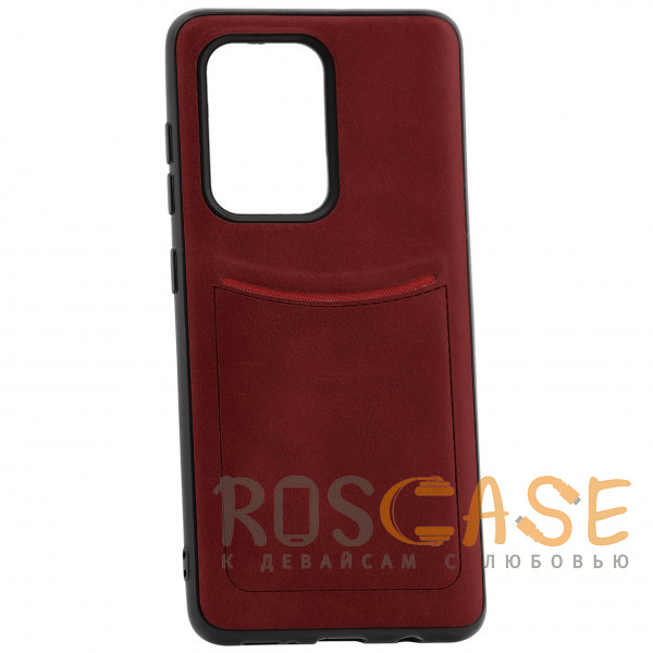 Фото Красный iLevel | Чехол с кожаным покрытием и карманом для Samsung Galaxy S20 Ultra