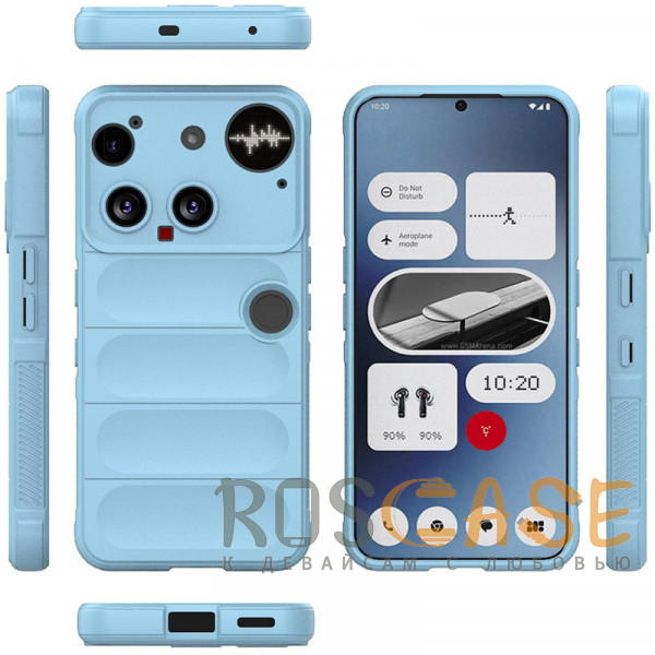 Фото Голубой Flex Silicone | Противоударный чехол для Nothing Phone 3 с защитой камеры и микрофиброй