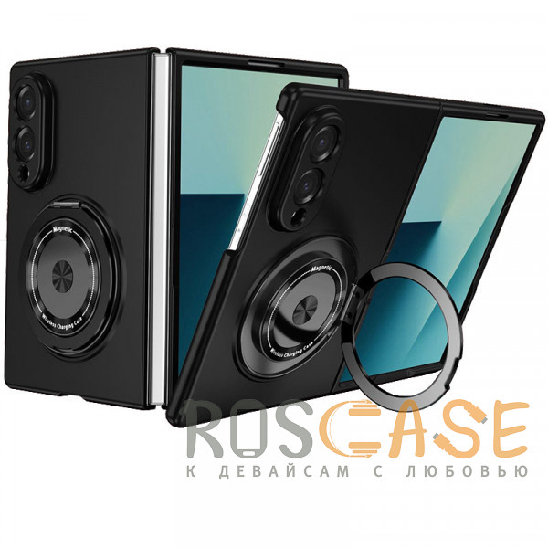 Фото Черный Matte Shield Ring | Тонкий пластиковый чехол с кольцом Magsafe для Samsung Galaxy Z Fold 8