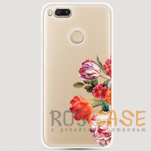 Фото RosCase | Силиконовый чехол Весенний букет на Xiaomi Mi 5X / Mi A1