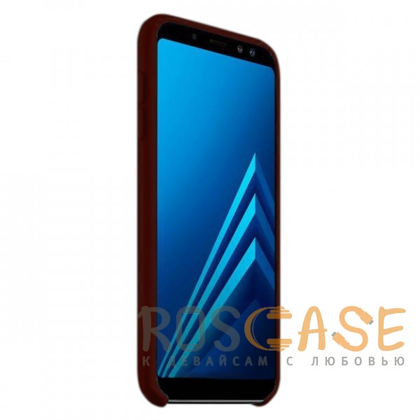 Изображение Коричневый / Brown Силиконовый чехол для Samsung Galaxy A6 Plus (2018) с покрытием Soft Touch