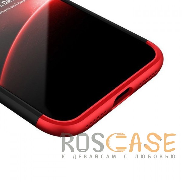 Фотография Черный / Красный GKK LikGus 360° | Двухсторонний чехол для iPhone XR с защитными вставками