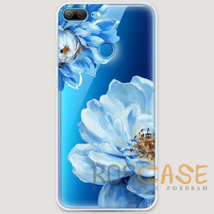Фото RosCase | Силиконовый чехол Голубые клематисы на Huawei Honor 9 Lite