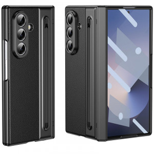 Чехол 3D с кожаной вставкой и стилусом  для Samsung Galaxy Z Fold 8 Ultra