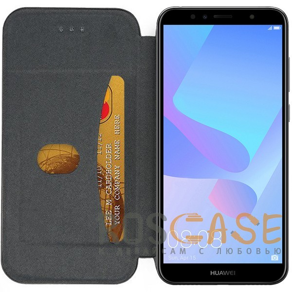 Изображение Ярко-коричневый Open Color 2 | Чехол-книжка на магните для Huawei Y6 (2018) с подставкой и внутренним карманом