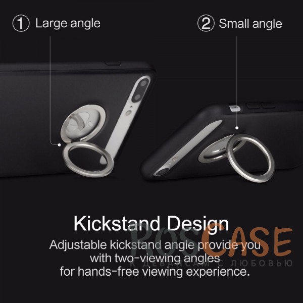 Изображение Черный / Black Rock Ring Holder Case M2 | Чехол для Apple iPhone 7 plus / 8 plus (5.5") с удобным кольцом-подставкой на 360