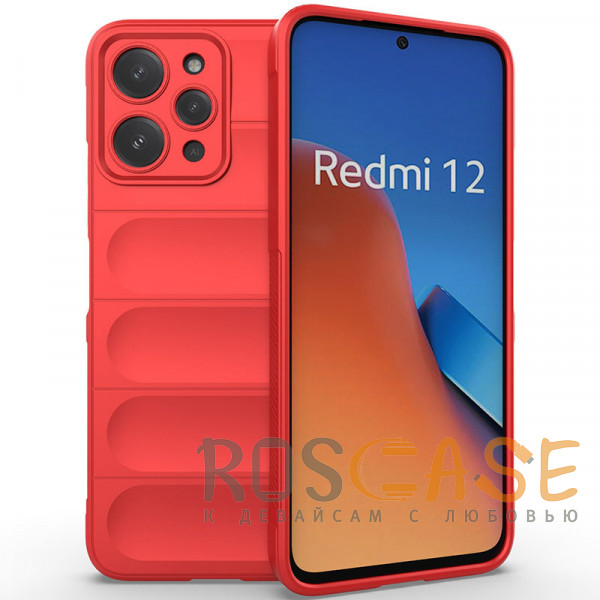 Фото Красный Flex Silicone | Противоударный чехол для Xiaomi Redmi 12 / Note 12R 5G / Poco M6 Pro 5G с защитой камеры и микрофиброй