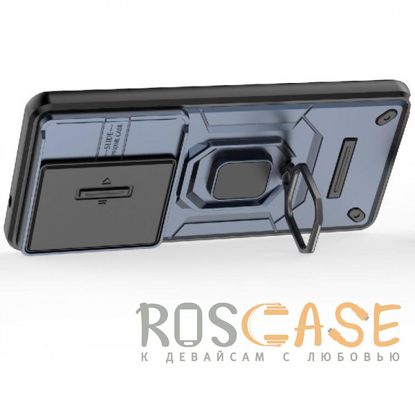 Фотография Темно-синий Transformer Ring Holder | Противоударный чехол с кольцом и шторкой камеры для Samsung Galaxy S26 Ultra