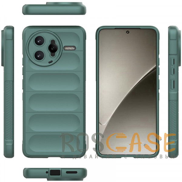 Фото Зеленый Flex Silicone | Противоударный чехол для Xiaomi Poco F7 Ultra / Redmi K80 Pro с защитой камеры и микрофиброй