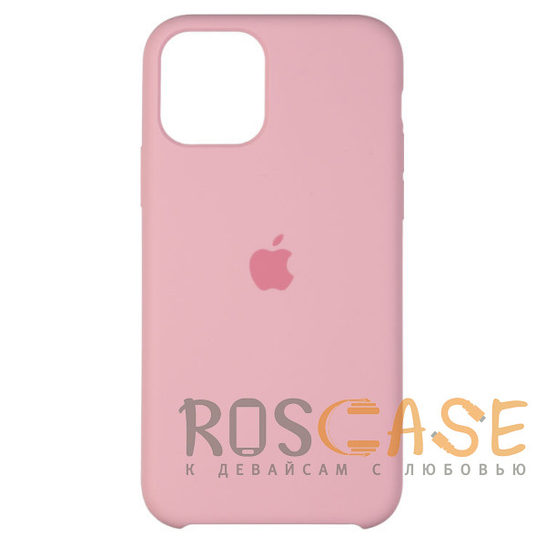 Фото Нежно-розовый Силиконовый чехол Silicone Case с микрофиброй для iPhone 11