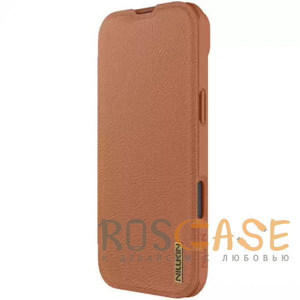 Фотография Коричневый Nillkin Qin PRO | Чехол-книжка из Premium экокожи с защитой камеры для iPhone 17 Air