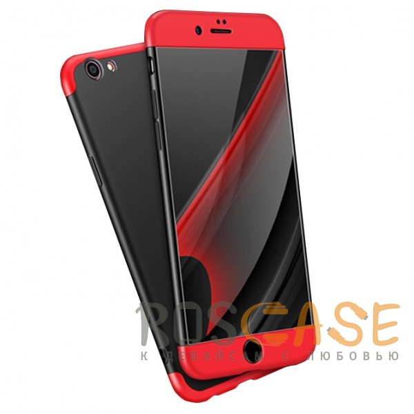 Фотография Черный / Красный GKK LikGus 360° | Двухсторонний чехол для iPhone 7/8/SE (2020) с защитными вставками