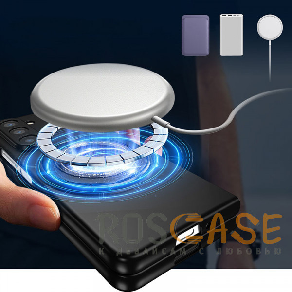 Фотография Черный Matte Shield Ring | Тонкий пластиковый чехол с кольцом Magsafe для Samsung Galaxy Z Fold 6