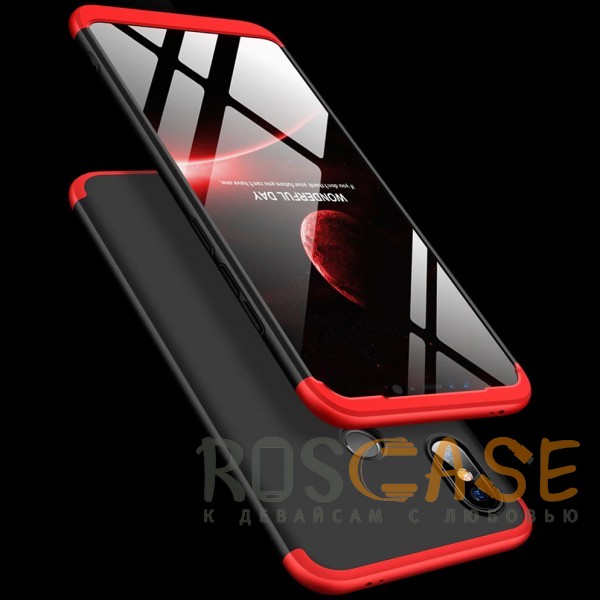 Изображение Черный / Красный GKK LikGus 360° | Двухсторонний чехол для Xiaomi Mi 8 SE с защитными вставками