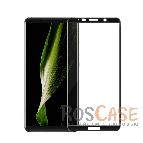 Фото Черный Тонкое олеофобное защитное стекло с цветной рамкой на весь экран для Huawei Mate 10