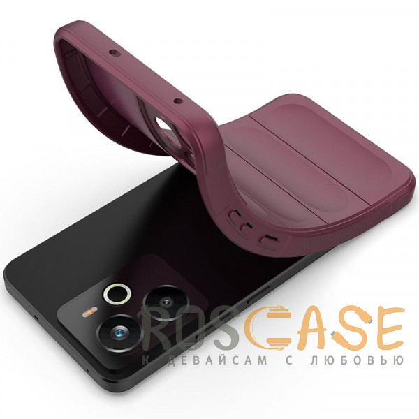 Фотография Бордовый Flex Silicone | Противоударный чехол для Realme 14 5G с защитой камеры и микрофиброй