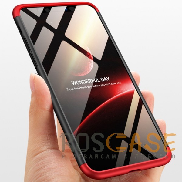Изображение Черный / Красный GKK LikGus 360° | Двухсторонний чехол для iPhone X / XS с защитными вставками