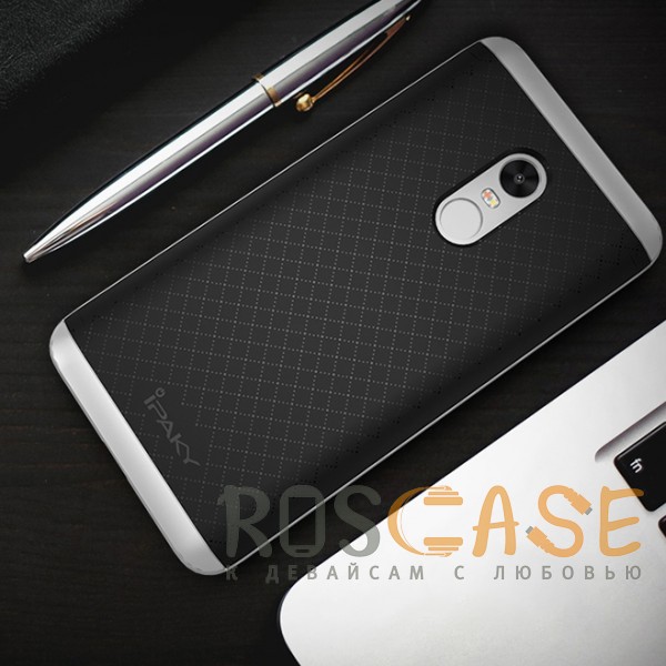 Фотография Черный / Серебряный iPaky Hybrid | Противоударный чехол для Xiaomi Redmi Note 4 (MTK)