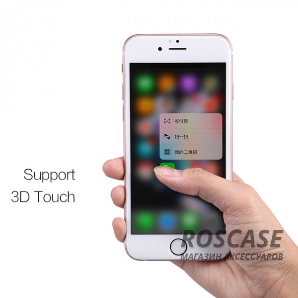 Фотография Белый Объемное защитное стекло Nillkin 3D на весь экран с олеофобным покрытием "анти-отпечатки" для Apple iPhone 6 plus (5.5")  / 6s plus (5.5")